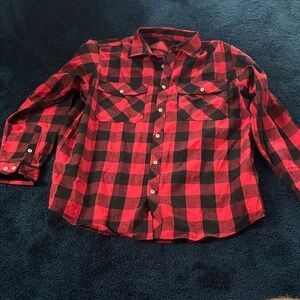 Red and Black Plaid Men’s Shirt